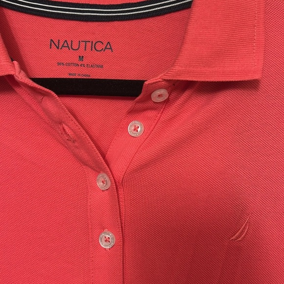 Nautica Women’s Easy Classic Short Sleeve Polo Dress Bright Coral Size Medium - Picture 6 of 9